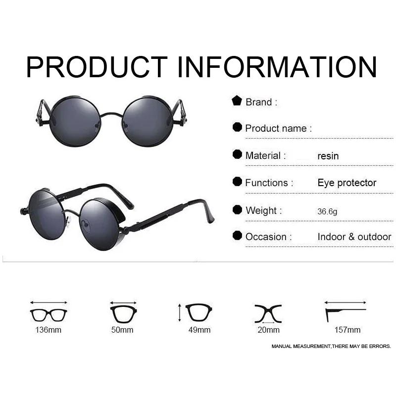 Steampunk Glasses New Fashion Round Sunglasses Europe and The United States Retro Glasses Trend Men and Women Models Sunglasses