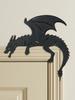 Black Dragon Door Topper Decor, Gothic Wall Art Ornament, Wooden Fantasy Home Hanging Decoration for Bedroom & Living Room Gift