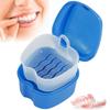 Denture Bath Box Cleaning Teeth Case Portable False Teeth Storage Case with Hanging Net Container Denture Boxs Soaking Container