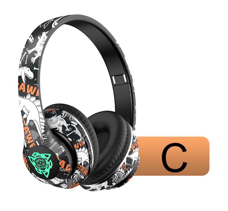 P35 Head-mounted Bluetooth Earphones: Wireless Luminous Graffiti-Style Stereo Sports Headset