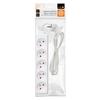 5-socket extension cord with grounding, 1.5 , white