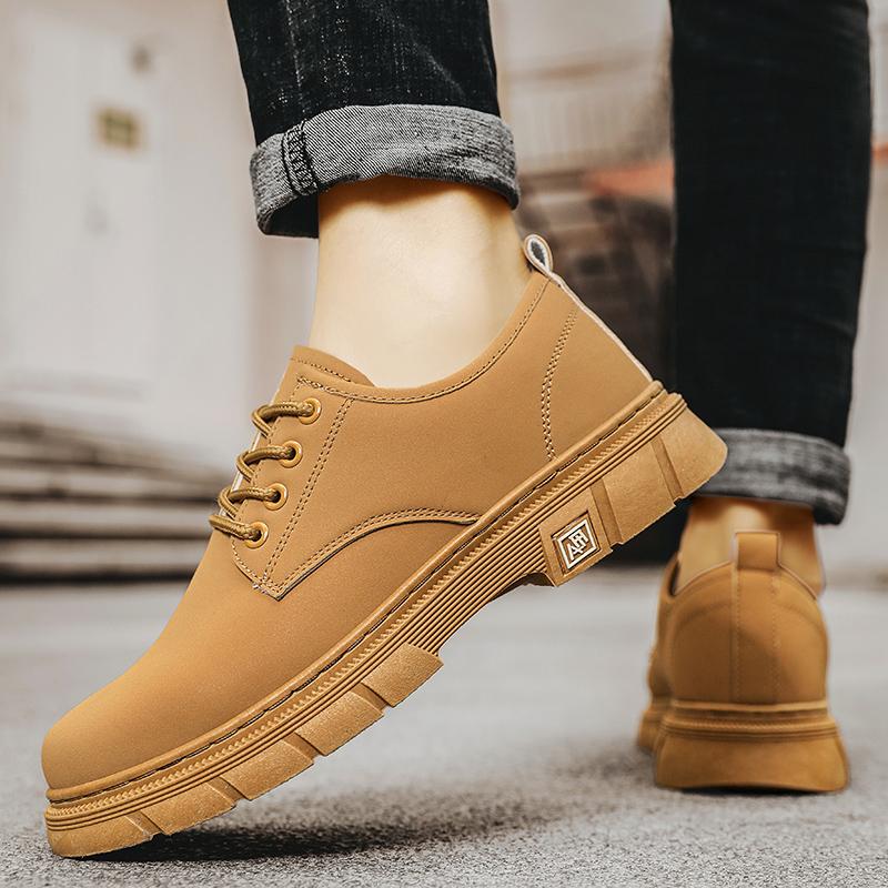 2024 Men's Korean Leather Platform Oxford Thick soled Men's Casual Fashion Formal Evening Dress Wear resistant Shoes