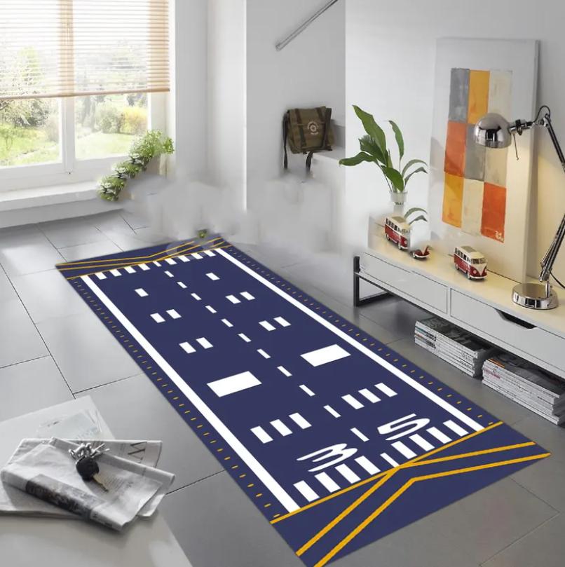 Runway Rug Track Rug Aircraft Rug Aviation Rug Aviation Carpet Airport Rug Plane Rug Airport Decor Rug Apron Rug Runner Rug 40X120CM