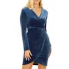 Womens/Ladies Velvet Long-Sleeved Wrap Dress