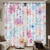 2pcs Colorful Spring Flowers   Perforated Blackout Curtains   Multi Size Living Room Home Insulation Decoration Easy Installation