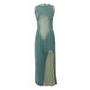 The Ragged Priest Womens/Ladies Denim Distressed Hem Maxi Dress