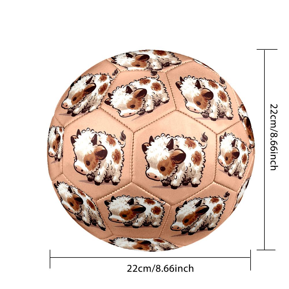 1pc Fluffy Cow Illustration Size 5 Soccer Ball Professional Match Training Football Indoor &Outdoor Sports Ball Lightweight Durable c6598