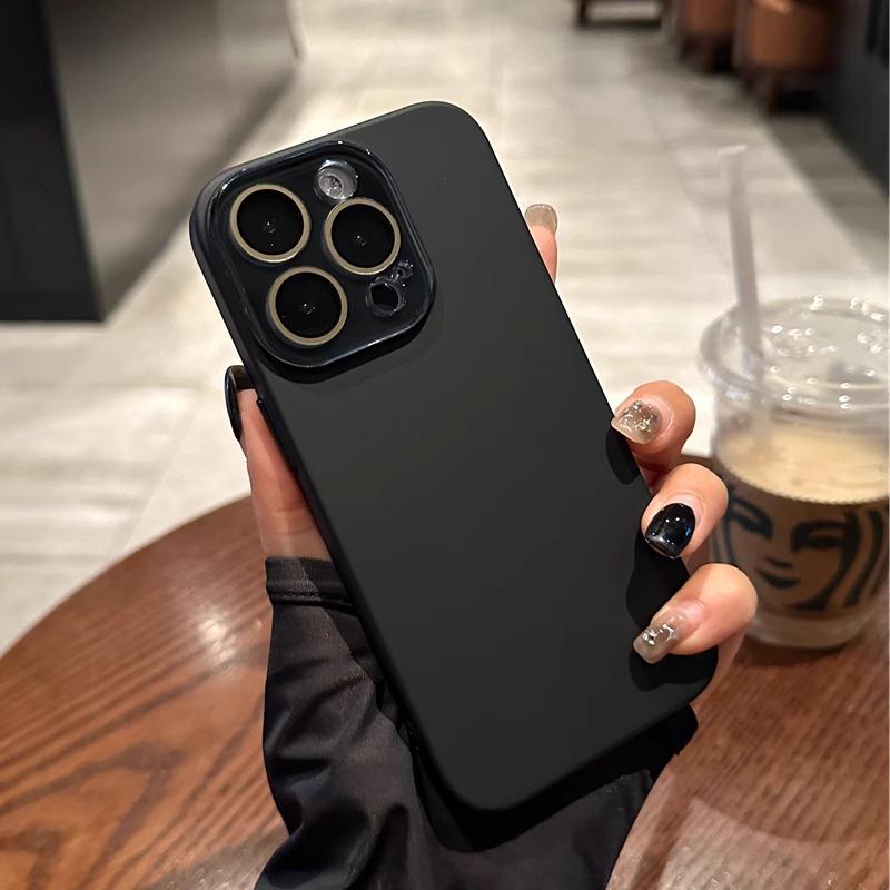Natural titanium phone case for For Iphone 16 15 14 13 12 11 pro max plus hard pc back cover case bumper Camera protection with lens