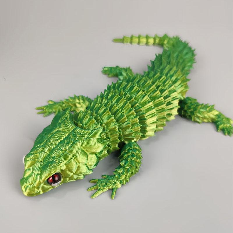 New 3D Printed Crocodile Articular Movable Funny Gifts Rotatable Office Home Desktop Decorations Crafts Decor 3D Printing Toys