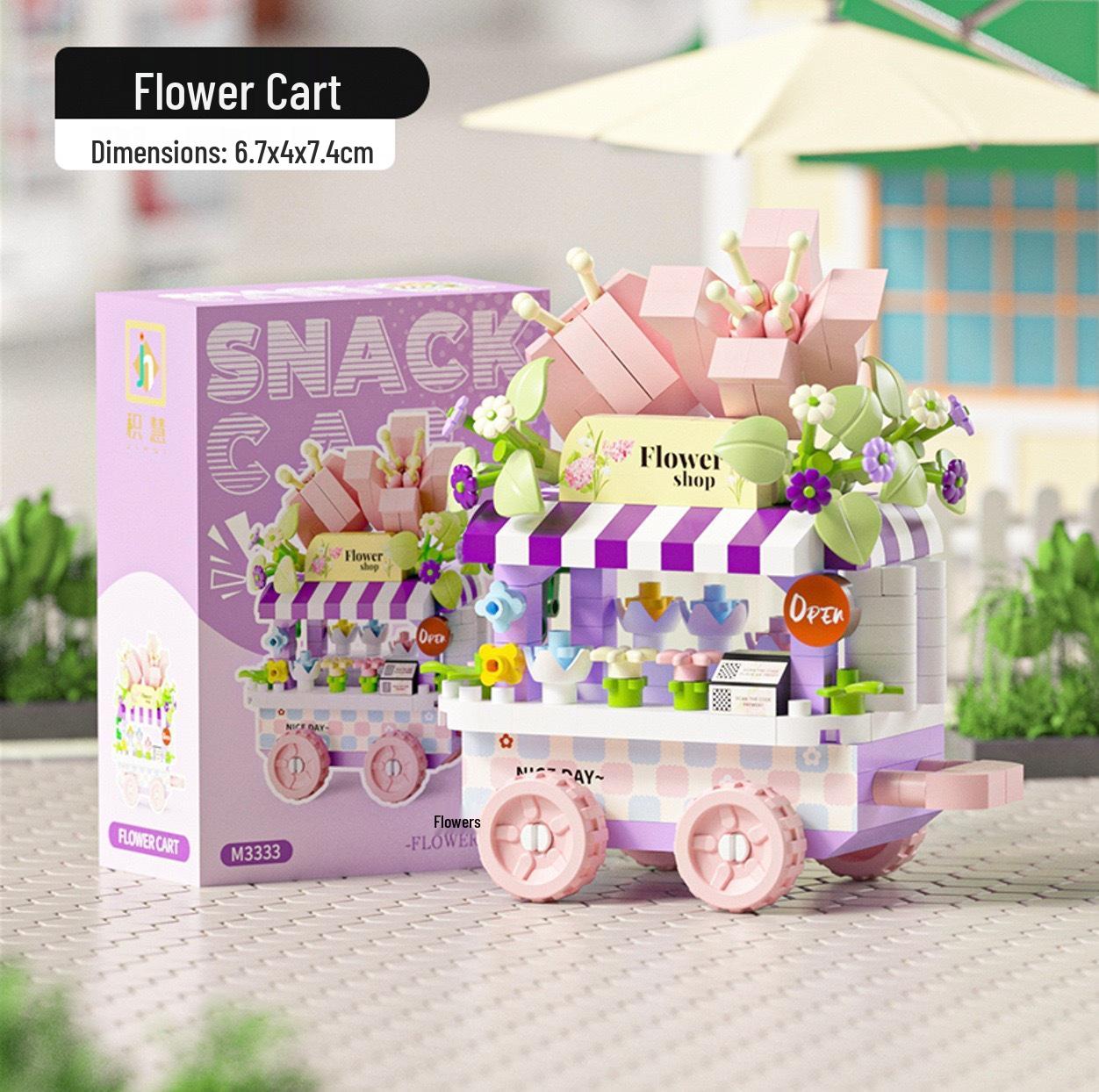 Compatible LEGO Food Cart: Children s DIY Educational Building Blocks Street Scene Toy