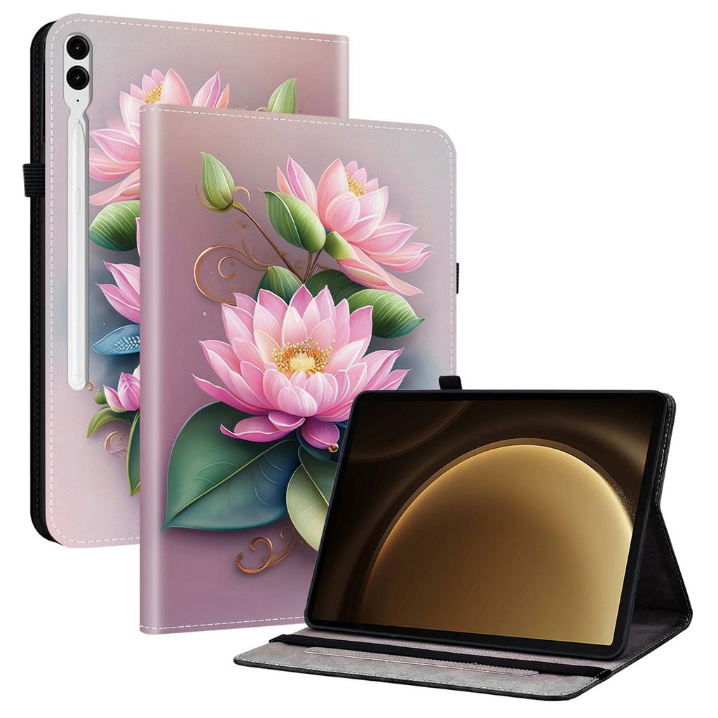 Δερμάτινη Θήκη Για Samsung Galaxy Tab S10+/S9 FE+/S9+ Με Τυπωτό Σχέδιο, Κάλυμμα Tablet με Βάση και Υποδοχές Καρτών