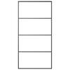 Sliding Door with Fittings 102.5 X 205 Cm Tempered Glass & Aluminum