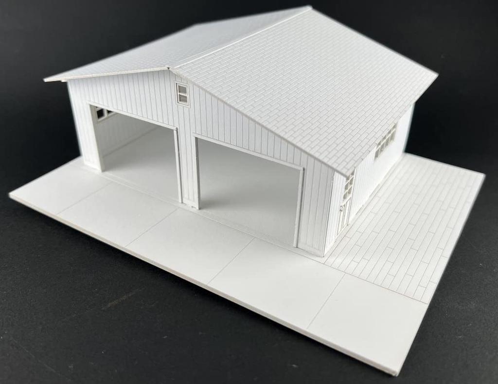 Cobaanii mokei Kobaani Model Studio 1/64 Sweet Style Garage Life Series 2-Car Garage Wooden Assembly Kit SS-042