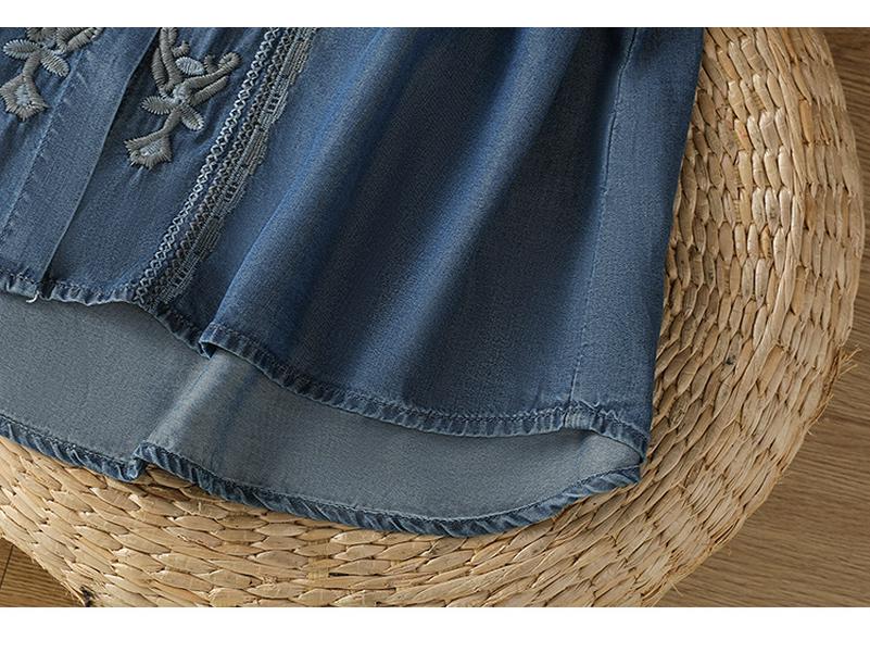 Women's Tencel Denim Drape Short Sleeve Shirt - Retro Style 2025