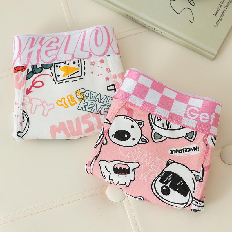 Men's Cute Cartoon Boxer Briefs - Pink Cotton Boyfriend Shorts