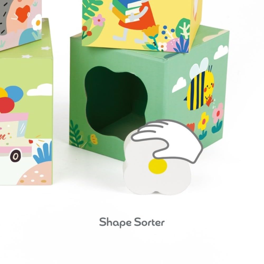 Classic World Forest Stacking Cubes, Stacking Blocks, Educational Toy for Ages 1.5, 2, 3, 4, Nesting Toys, Gift for Birthdays, Baby Showers, and Other