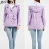 BITCED Autumn/Winter Detachable Hood Trench Coat Plus Size Women's Raincoat