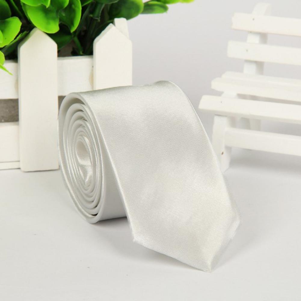 Men Fashion Casual Slim Fit Tie Solid 40 Colors Skinny Necktie Formal