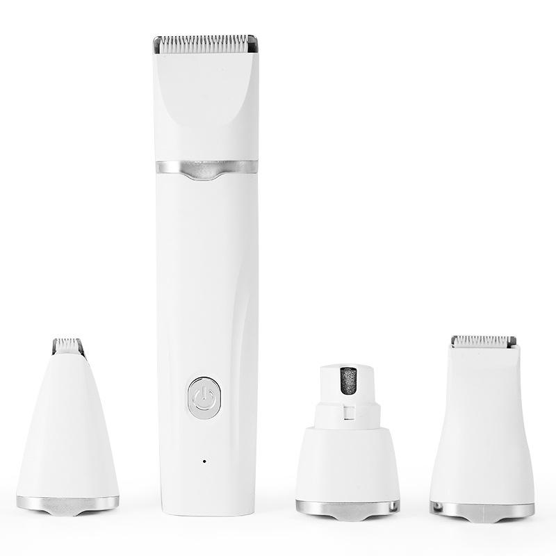 

4 in 1 Multi Functional Pet Grooming Kit Low Noise Hair Trimmer Claw Trimmer and Nail Grinder Rechargeable белый