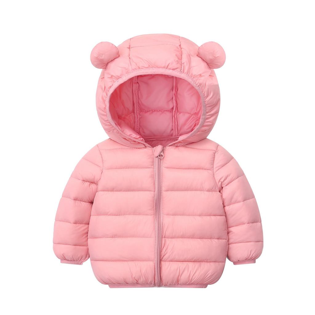 Winter New Children's Cotton-padded Jacket Plus Velvet Thickened Baby Hooded Jacket
