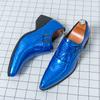 Fashion Luxury High Heel Casual Men Monk Strap Shoes Blue Black Gold Polishing Loafers Men Dress Shoes Wedding Office Leather Shoes Men