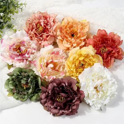 2/5 Stück 12cm Pfingstrose Künstliche Seidenblumen Köpfe für DIY Kranz Geschenkbox Scrapbooking Hochzeit Heimparty Deko Handwerk Kunstblume