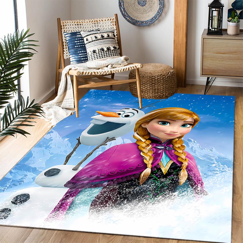 Frozen Olaf Cartoon Theme Non-Slip Rug - Made of Polyester, Suitable for Home Décor, Bedrooms, Living Rooms, Entryways, and Studios.
