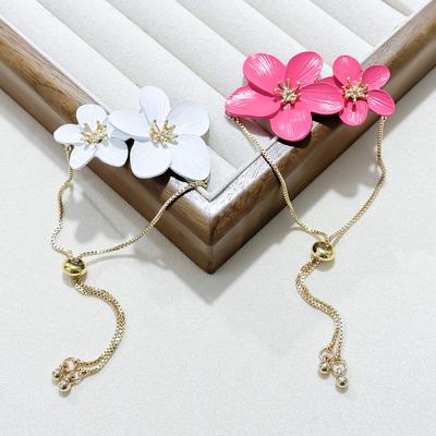 Double Flower Chain Dragon Fruit Flower Bracelet Women, Fashion Trend Versatile Niche Personalized Jewelry
