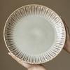 Delicate Ruffled Ceramic Large Plate Tableware Plate Retro Style Round Plate Relief Home Vegetable Plate Restaurant Deep Plate