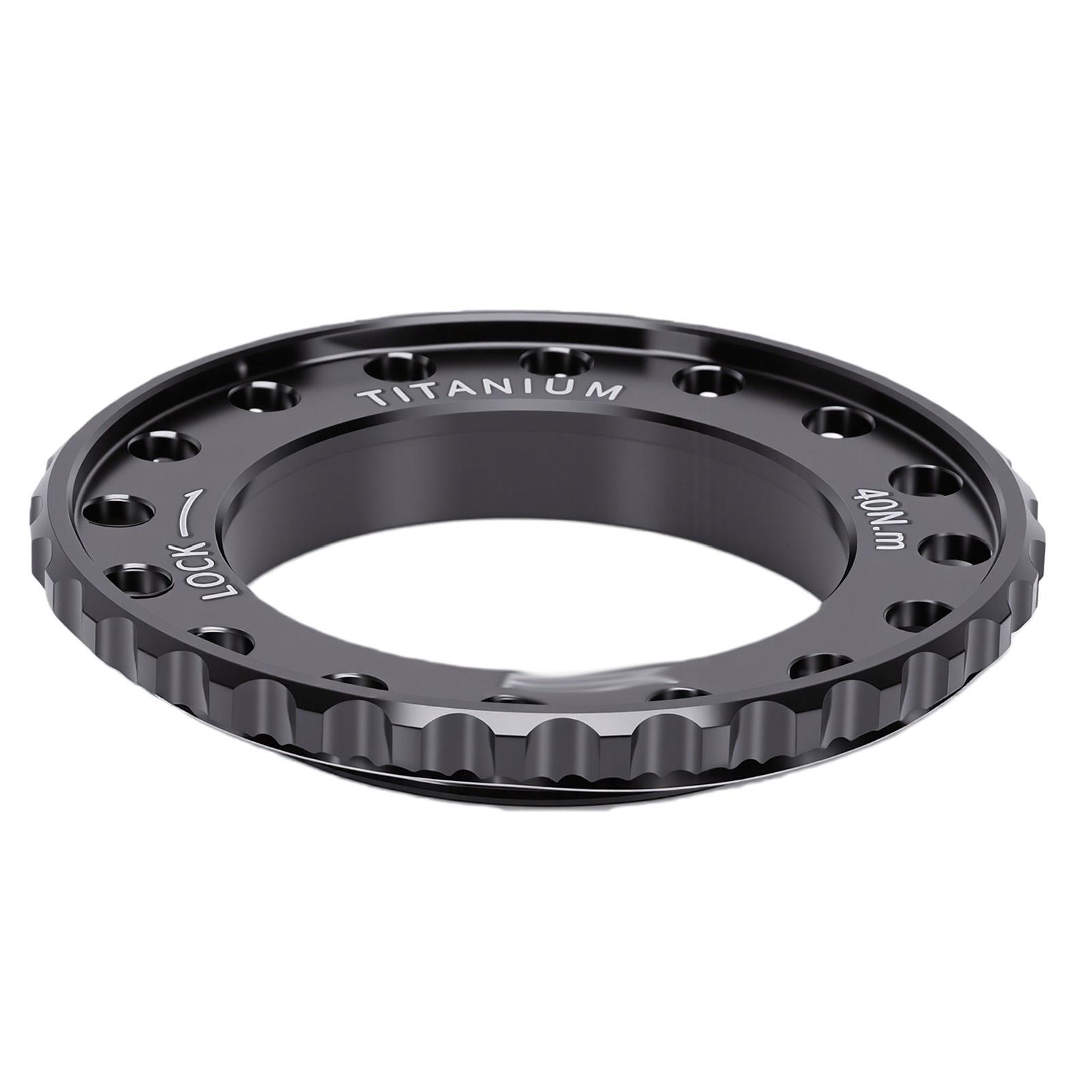 Bague de blocage de disque Centerlock en alliage de titane pour moyeu de frein à disque de vélo Route VTT avec cale noir