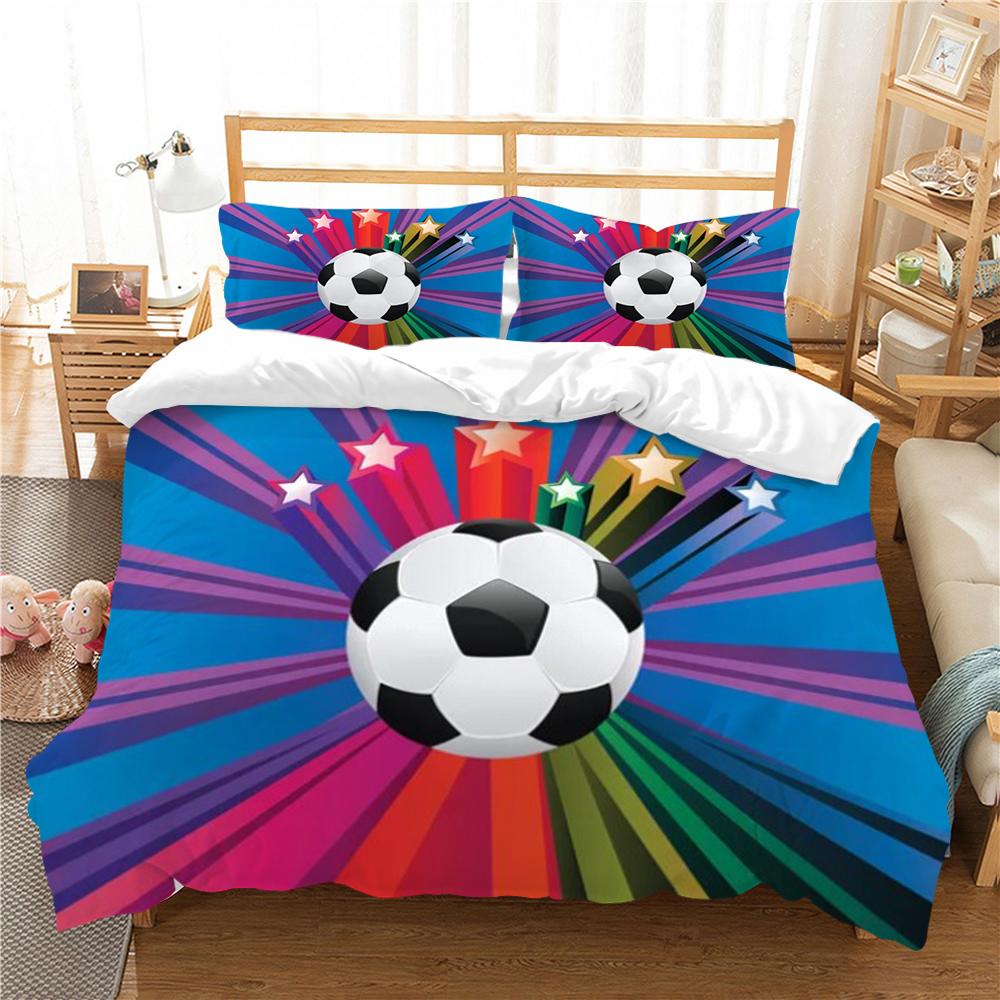 Strona główna Pościel Dekoracja Poszewka na kołdrę 3D Piłka nożna Festiwal Prezent Pościel Zestaw poszewek na kołdrę Wygodna Mikrofibra Zmywalna