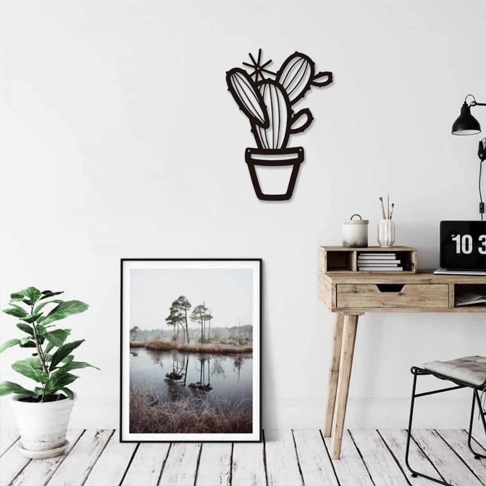 1pc Cereus Metal Cactus Wall Art Modern Metal Wall Sculpture Stylish Cactus Design Elegant Wall Decor for Contemporary Spaces