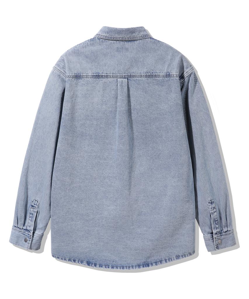 Alvin Clo [Shacket] Washed Denim Oversized Shirt Jacket Dlx1277