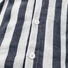 Men's Linen Short Sleeve Shirt Striped Button Down Casual Lightweight Breathable Open Front Collared Top for Summer Daily Wear