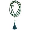 Green Beaded Tassel Crossbody Necklace - Retro Chinese Style Sweater Chain Accessory