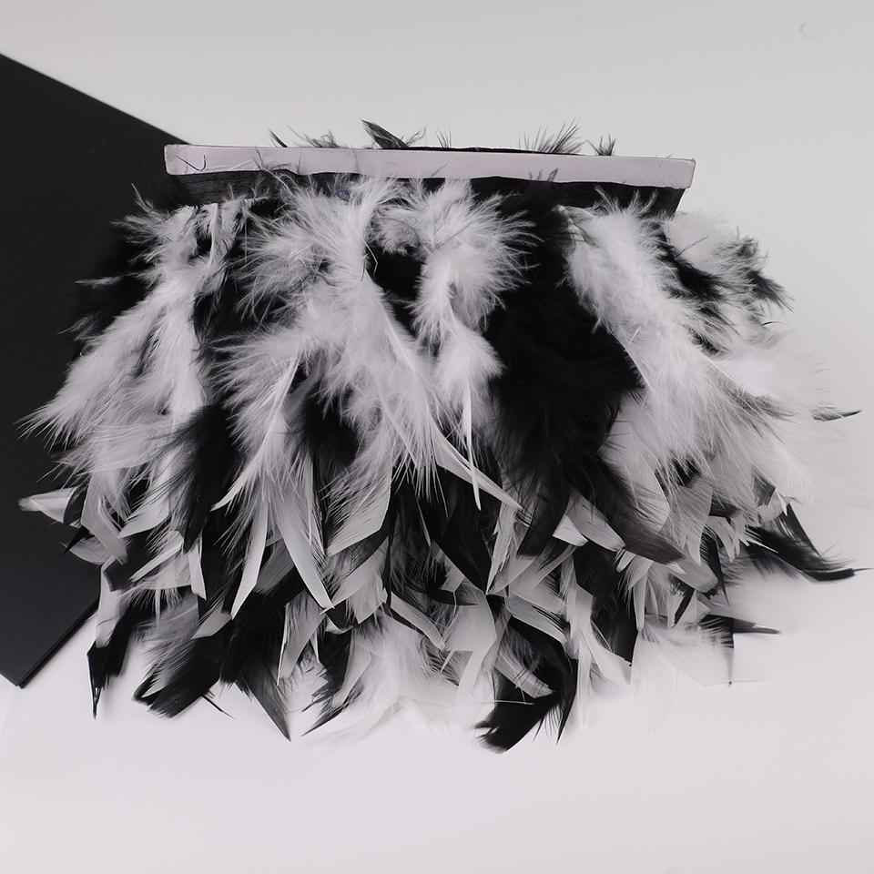 Feather10Meters Turkey Feather Trim Fringe 10-15CM Marabou Feathers Ribbon Handicrafts Clothes Dress Sewing Plumes Decoration