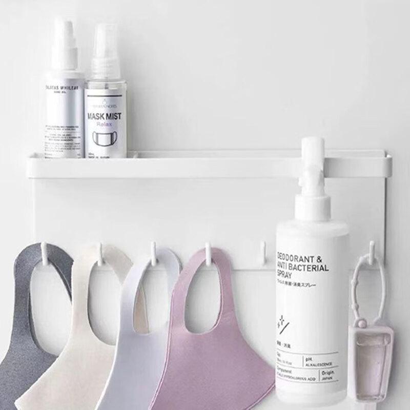 Minimalist Wall-Mounted Storage Shelf with Hooks