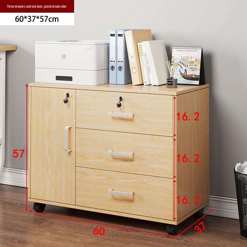 Office Mobile Filing Cabinet with Lock, Wheels, and Drawers