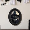 Cute Ghost Painting Halloween Wall Decor, Table Sign, Vintage Oval Framed Non-marking Art Picture, Decorative for Mantel Living Room Bedroom