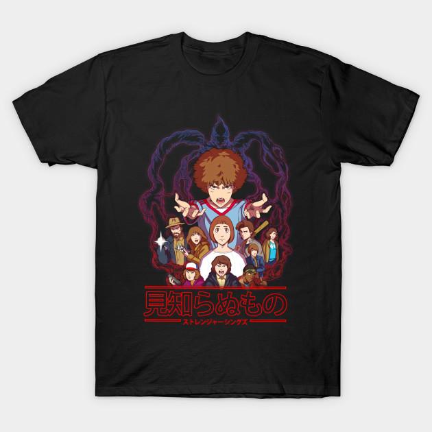 

Men Black Print T-shirt Stranger Things - The Animated Series Ver.2 No-Cut Transfer Paper Print Cotton Tshirt S чорний