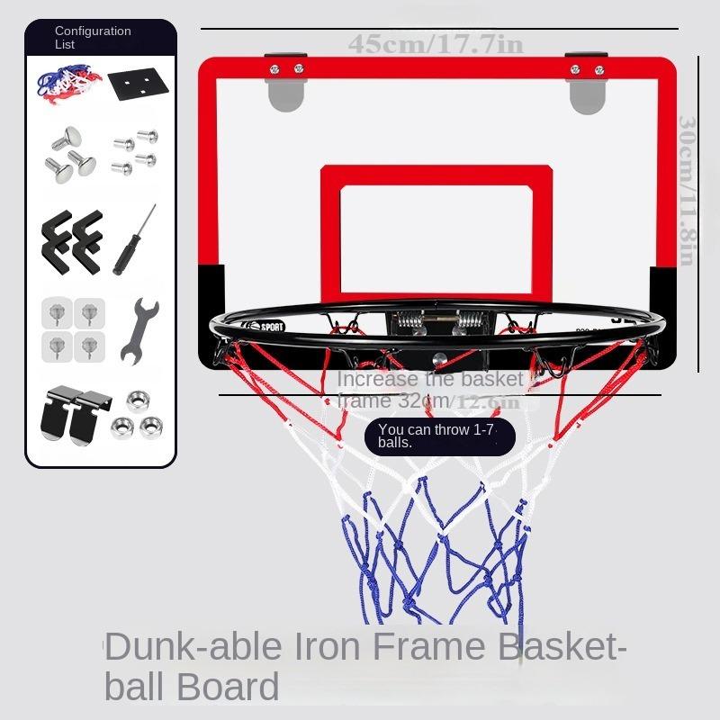 32cm/12.6in Dunkable Basketball Stand Iron Frame Home Indoor Basketball Stand Wall Mounted Basketball Stand Non Perforated