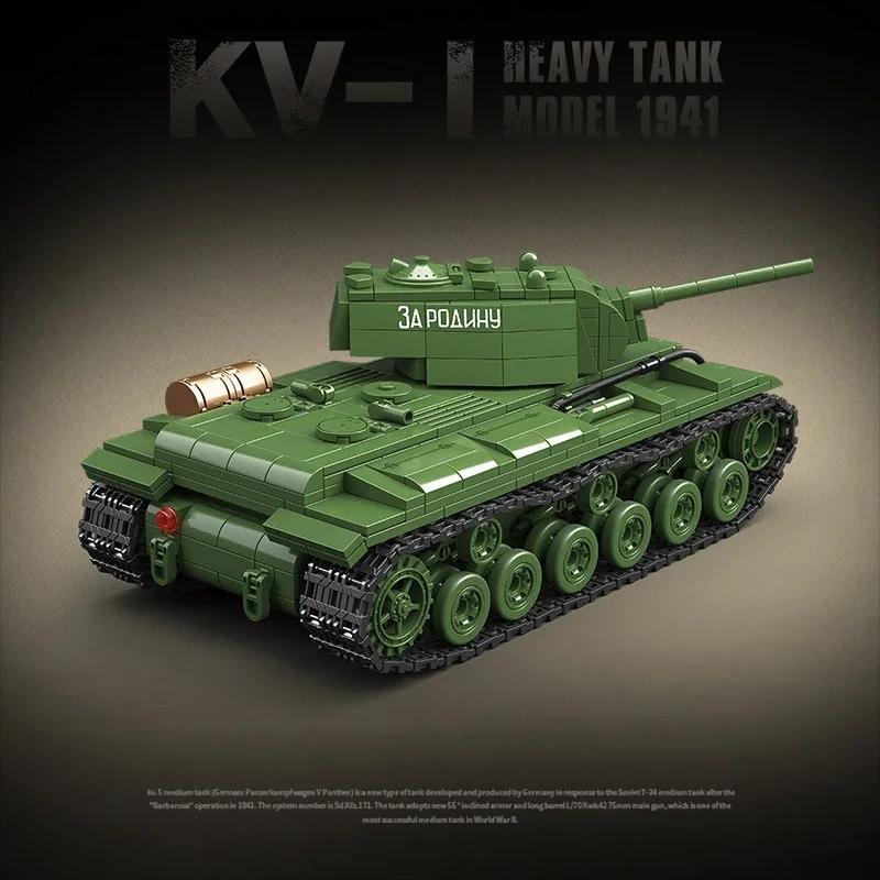 KV-1 Heavy Tank 1941 MOC Parts Building Block Toys Large Tank Model Block Assembling MOC Brick Model Kit Birthday Gift