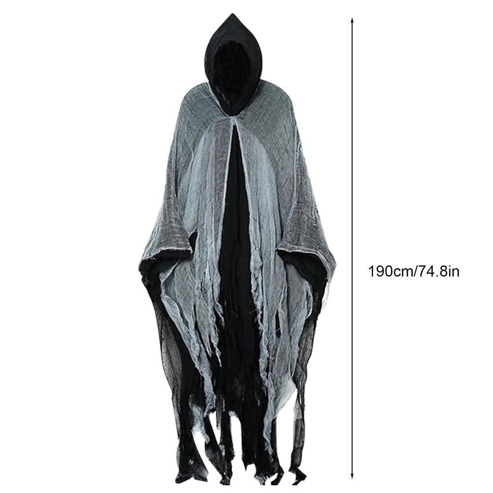 Adult Scary Halloween Hooded Cloak Hooded Unisex Adult's Scary Cape Dress Up Cape Cosplay Costume For Halloween Party Stage