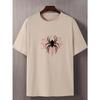 Summer Round Neck Spider Pattern T-shirts Fashionable Casual Pure Cotton Short Sleeved Men's T-shirts