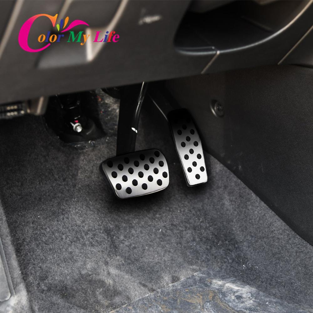 Color My Life Stainless Steel AT MT Pedal Pad Protection Cover for Chevrolet Chevy Cruze MK1 2009 - 2018 Car Pedals