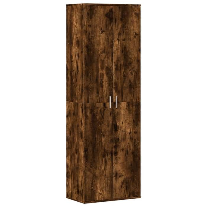 VidaXL Buffet haut chêne fumé 60x35x180 cm bois d'ingénierie, buffet, meuble de rangement, armoire haute, armoire, armoire 3276669