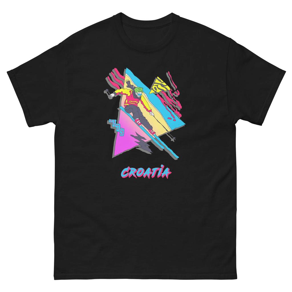 Retro Skier Croatia Skiing Ski Fun T-Shirt