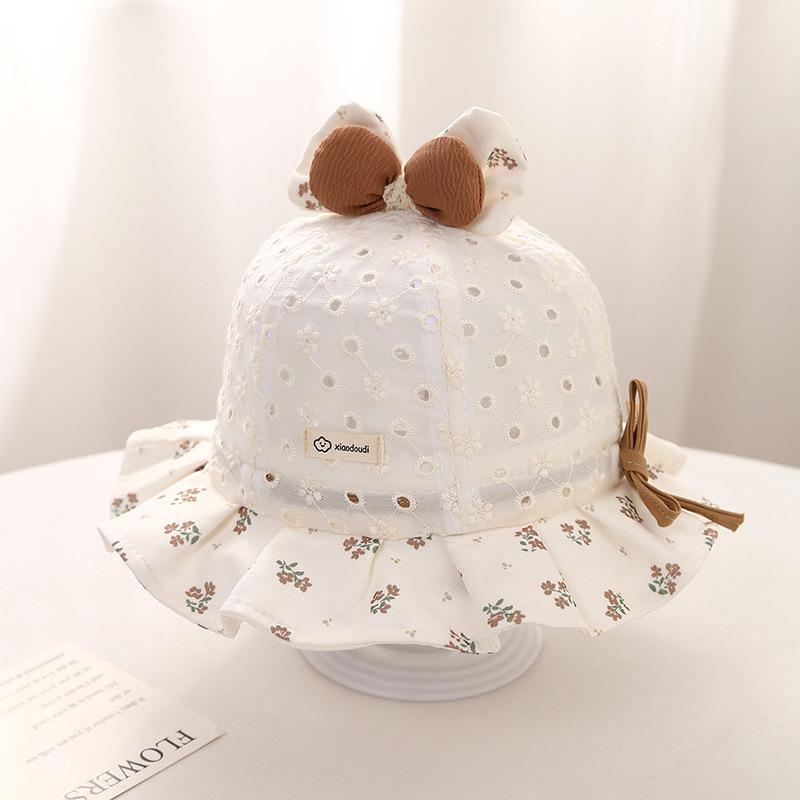 2026 Baby Girl Lace Mesh Bucket Hat - Spring/Summer Fisherman Style Sun Protection
