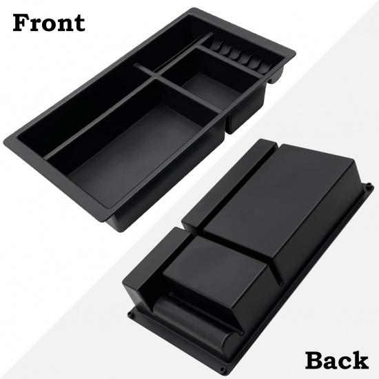 Center Console Organizer Compatible With 2015- Chevy Yukon Tahoe Suburban And 2014-2018 GMC Sierra Silverado Tray Accessories Armrest Storage-Full
