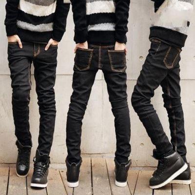 Autumn and winter new jeans men's stretch pants teen slim pencil pants trousers
